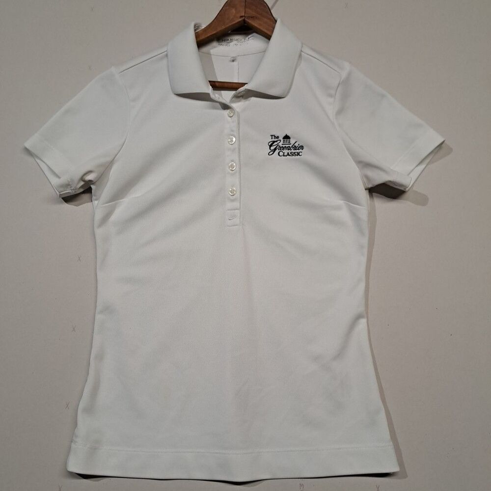 Nike Golf Dri Fit The Greenbrier Classic White Polo Women’s Size‎ Small WV